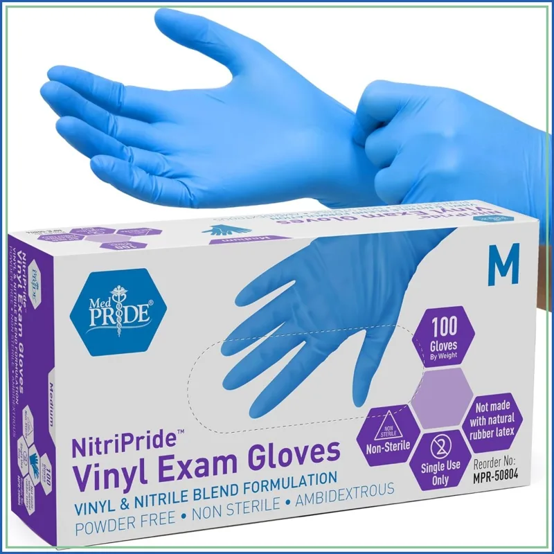 Exam Glove Nitrile - قفازات فحص طبية من مزيج النتريل/الفينيل،