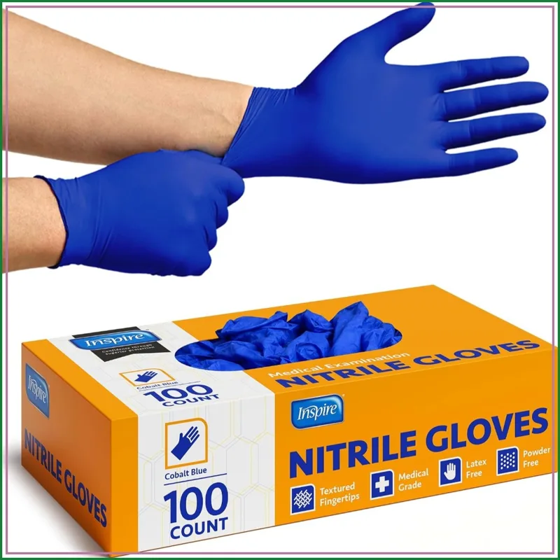 Exam Glove Nitrile - قفازات نيتريل زرقاء كوبالت للاستخدام مرة