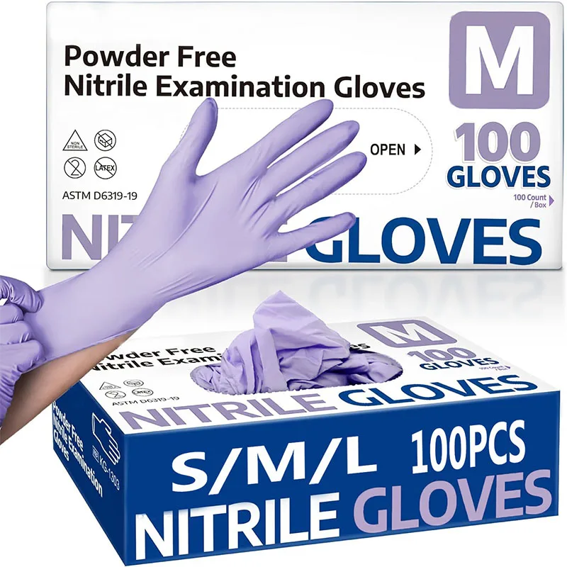 Nitrile Mechanic Glove - 10/20/50/100 قطعة قفازات النتريل الأرجواني القابل