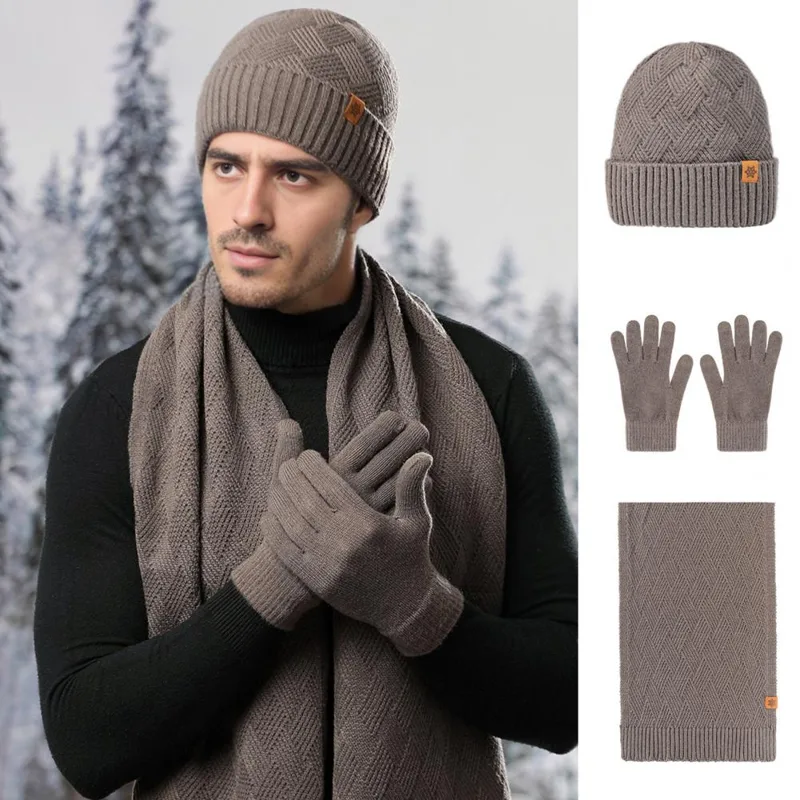Winter Glove Insulated - طقم قبعة وشاح وقفازات شتوية للرجال