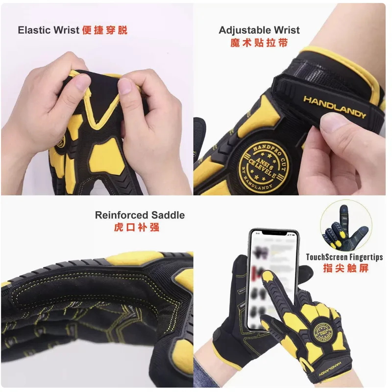 Work Glove Impact - قفازات عمل متينة، قفازات واقية من