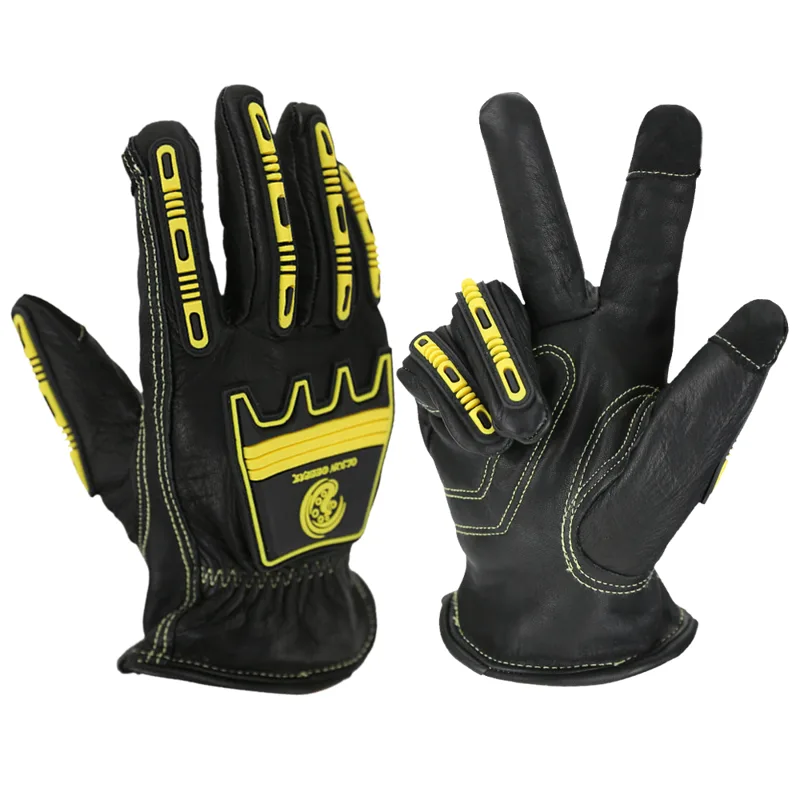 Work Glove Impact - قفازات عمل جلدية صدمية، قفاز عمل