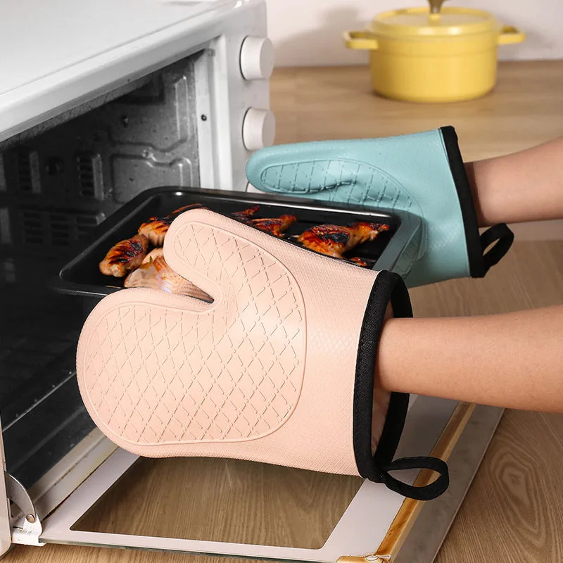 Oven Mitt Silicone - قطعتان من قفازات العزل الحراري، قفازات