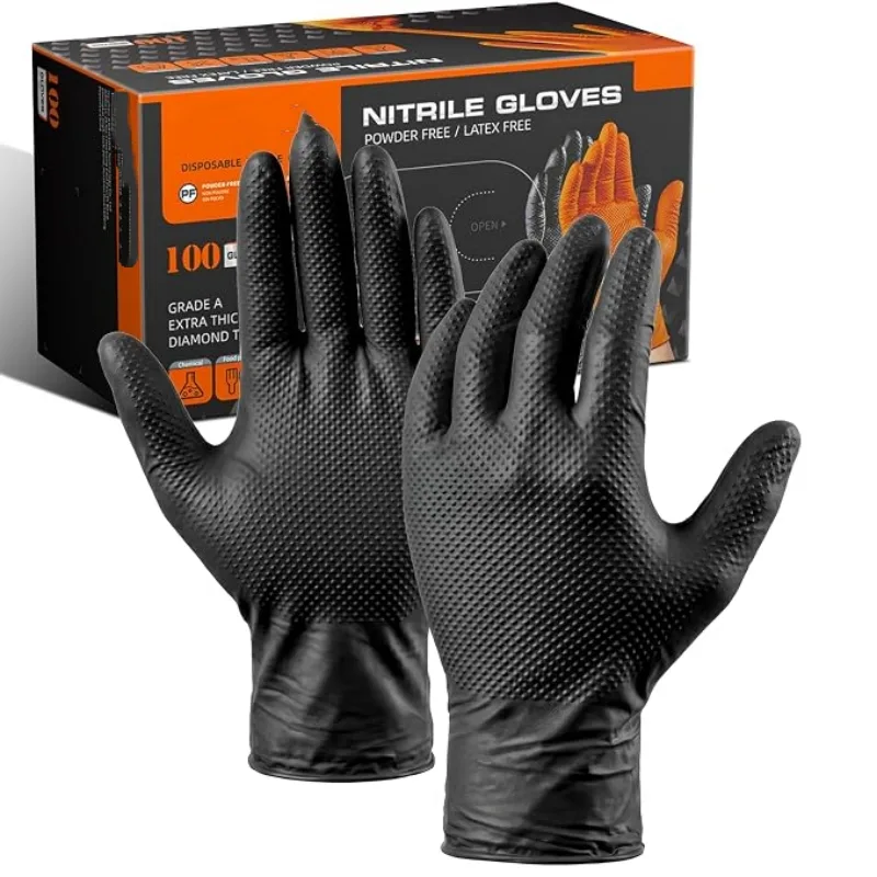 Rubber Glove Cleaning - قفازات النتريل الصناعية الثقيلة البرتقالية للاستخدام