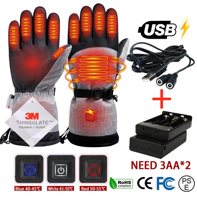 Ski Glove Waterproof - الشتاء قفازات 3M القطن التدفئة اليد