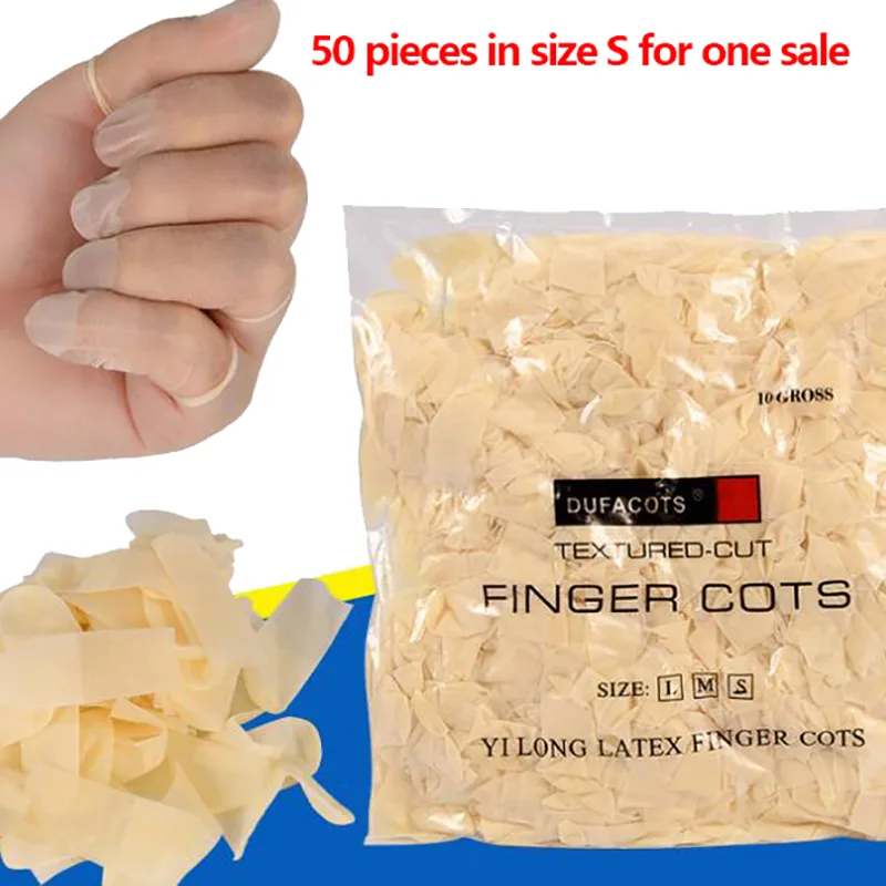 Latex Disposable Glove - 50 قطعة/عبوة أغطية أصابع لاتكس يمكن