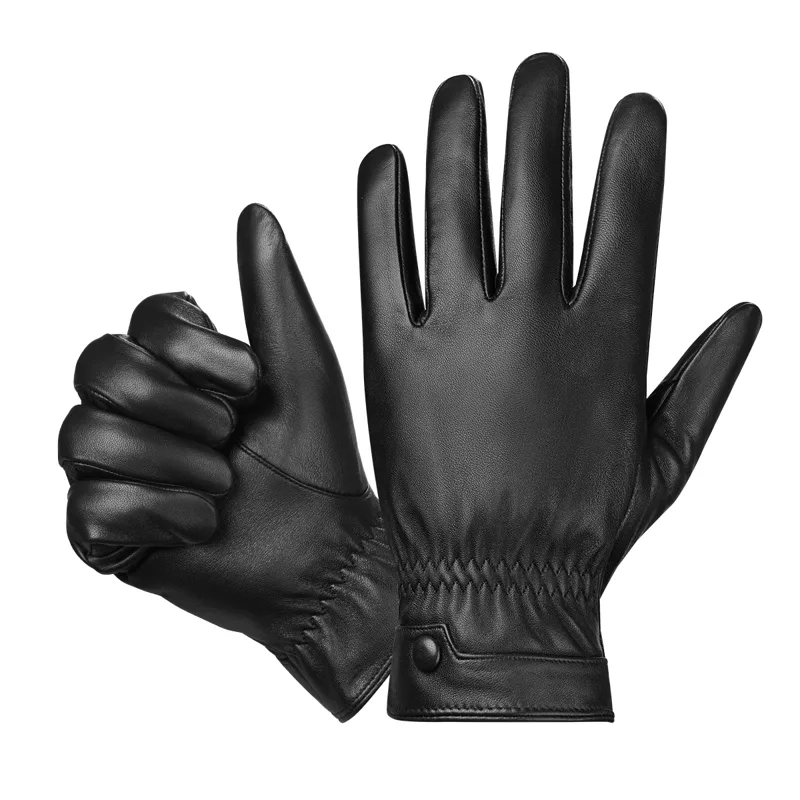 Leather Driving Glove - بيسون الدنيم حقيقية جلد الغنم الرجال