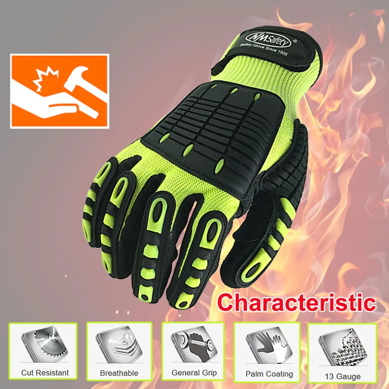 Work Glove Impact - NMSafety قفازات عالية الجودة امتصاص الصدمات