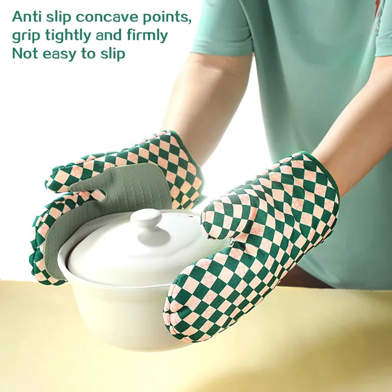 Oven Mitt Silicone - قفازات سيليكون للفرن مقاومة للحرارة، سميكة