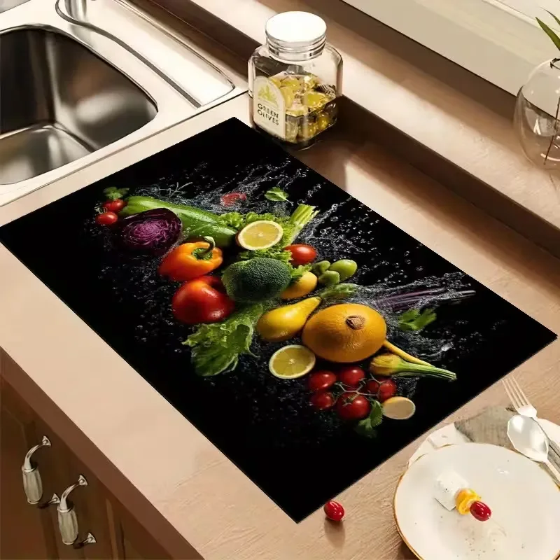 Dish Glove Rubber - وسادة تصريف ملونة مضادة للانزلاق للفواكه