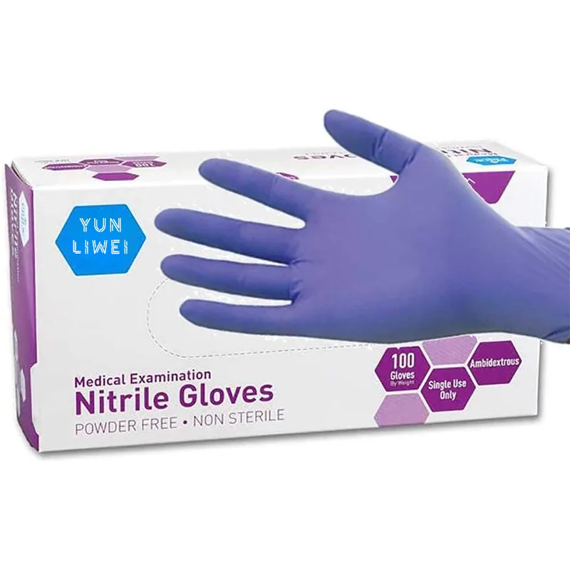 Exam Glove Nitrile - قفازات نتريل ناعمة بنفسجية اللون للاستخدام