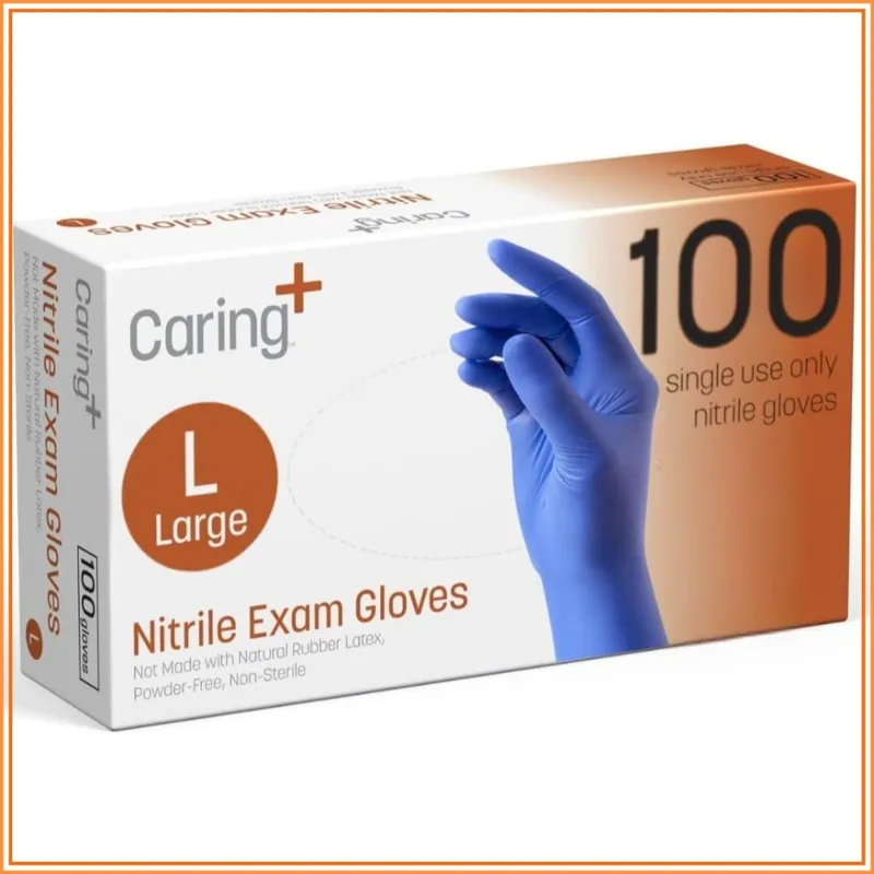 Exam Glove Nitrile - قفازات النتريل الطبية، زرقاء، خالية من