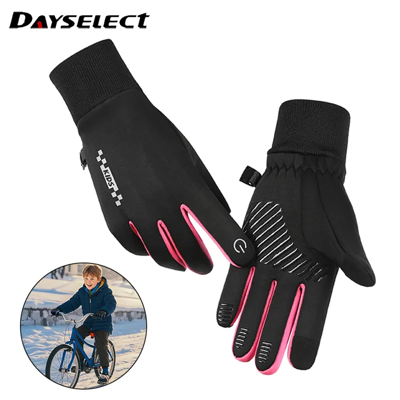 Ski Glove Waterproof - الشتاء قفازات الأطفال مبطن الرياح الدافئة