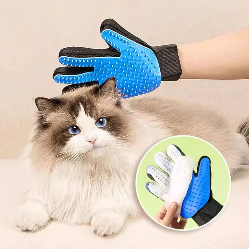 Rubber Glove Cleaning - قفازات إزالة شعر الحيوانات الأليفة، فرشاة