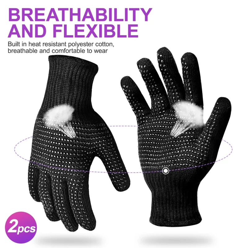 Heat Resistant Glove - قفازات مقاومة للحرارة مع نتوءات سيليكون،