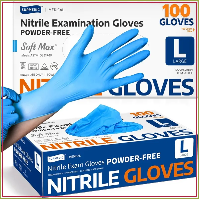 Exam Glove Nitrile - قفازات طبية من النتريل، 100 قطعة،