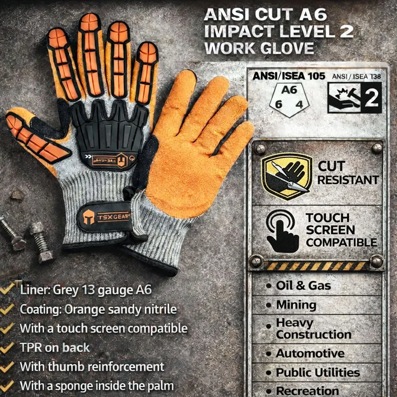 Nitrile Mechanic Glove - قفازات عمل NMSafety مضادة للاهتزاز ومقاومة