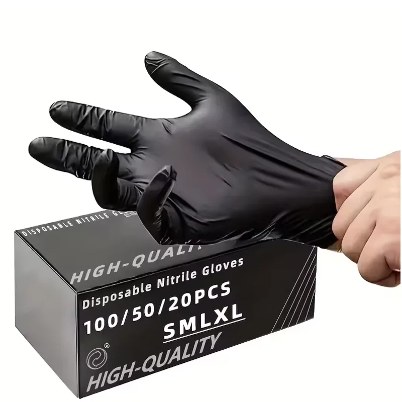 Nitrile Mechanic Glove - 100/50/20 قطعة قفازات النتريل السوداء سميكة