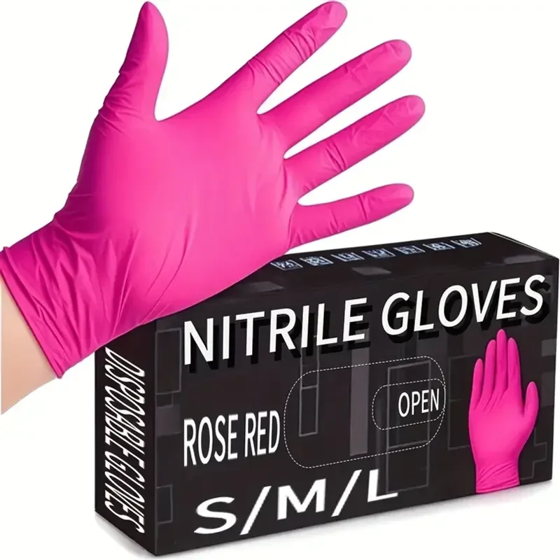 Latex Disposable Glove - قفازات نيتريل فوشيا للاستخدام مرة واحدة