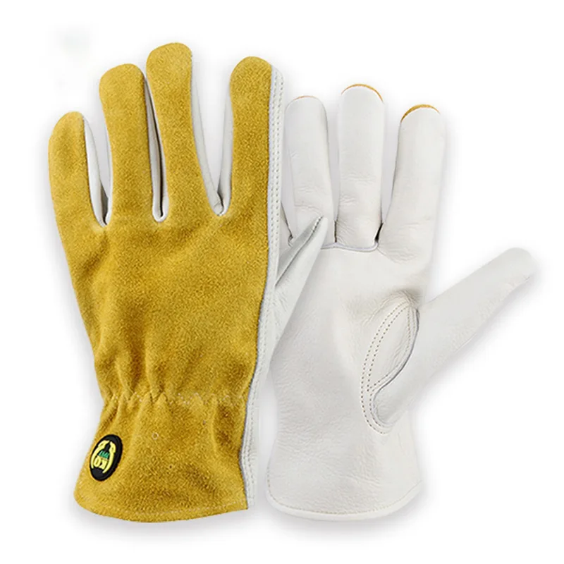 Leather Driving Glove - الجلود قفازات أمان للعمل البستنة نجار
