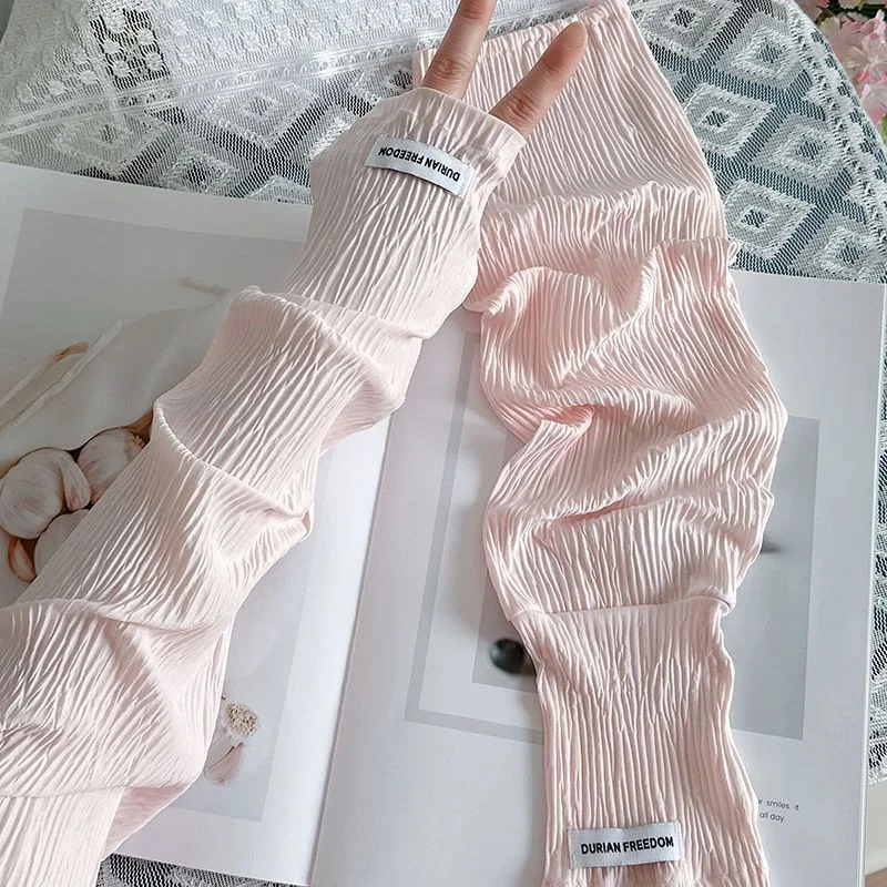 Fingerless Glove Knit - قفازات صيفية فضفاضة من الحرير الجليدي