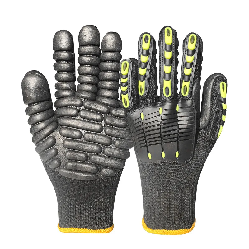 Work Glove Impact - قفازات أمان احترافية مضادة للاهتزاز لحفر