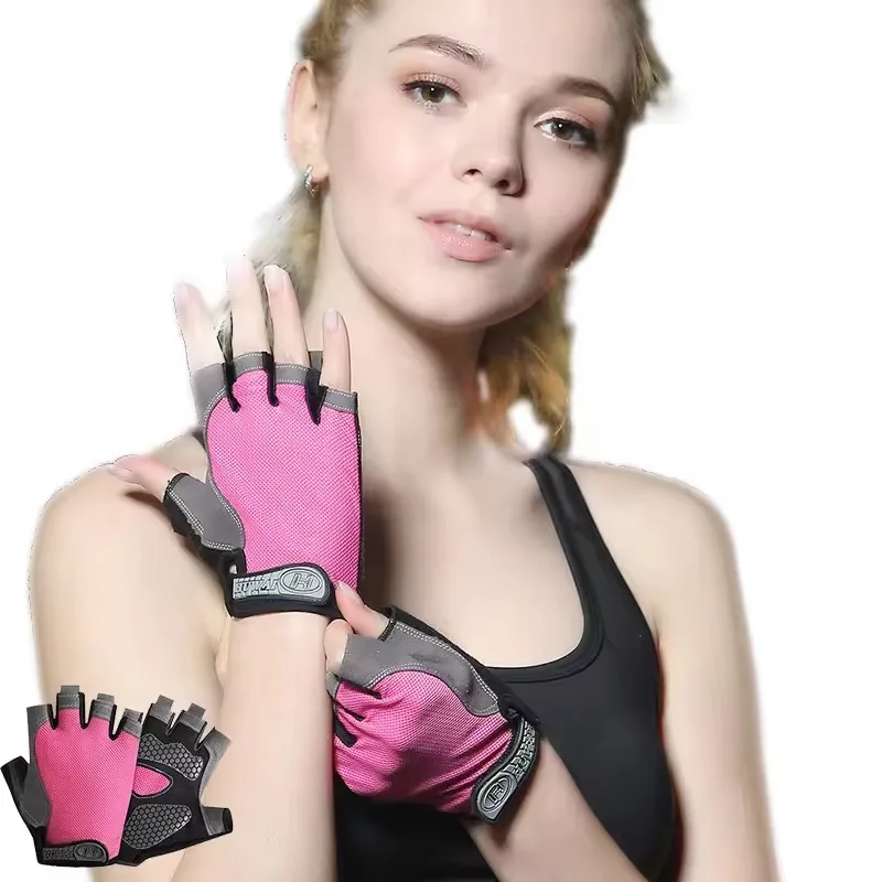 Workout Glove Gym - تنفس المضادة للانزلاق نصف اصبع قفازات
