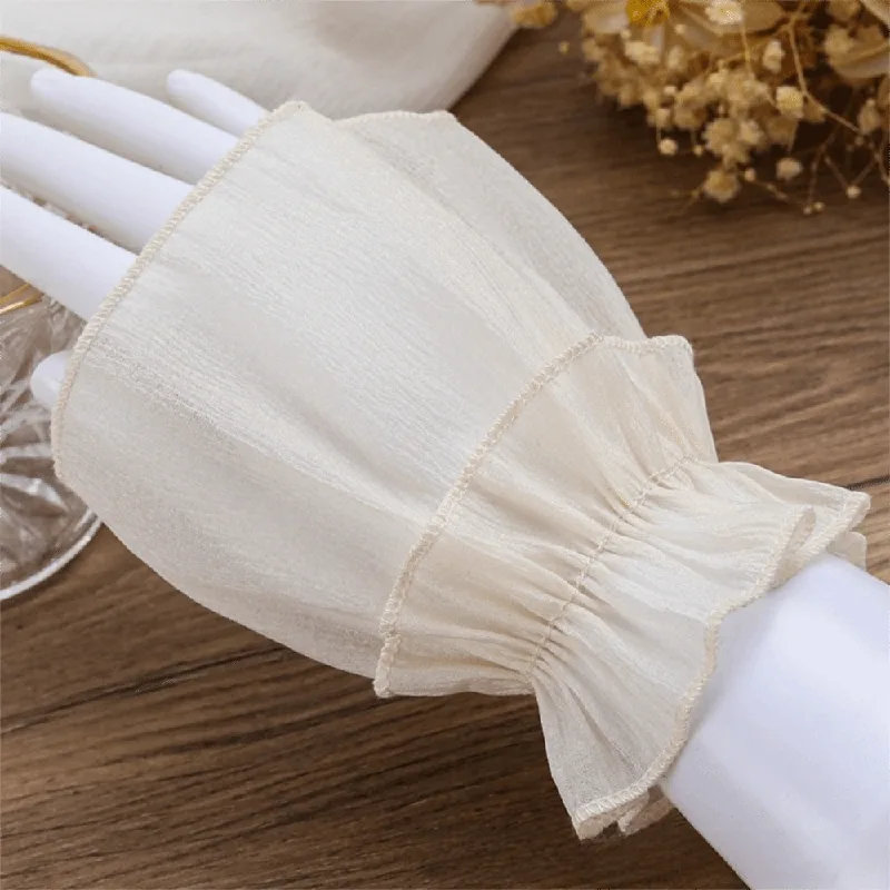 Fingerless Glove Knit - أكمام شيفون مكشكشة قابلة للفصل مع