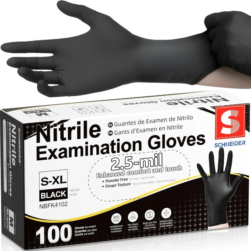 قفازات نيتريل سوداء للاستخدام  - مراجعة Exam Glove Nitrile وسعره