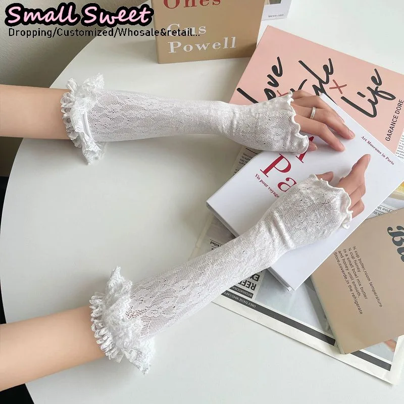 أغطية ذراع نسائية بيضاء على طر - مراجعة Fingerless Glove Knit وسعره