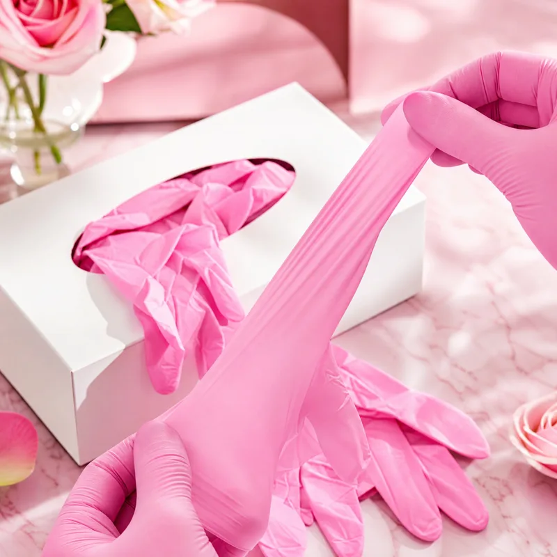 قفازات نتريل وردية بسيطة 100 ق - مراجعة Rubber Glove Cleaning وسعره
