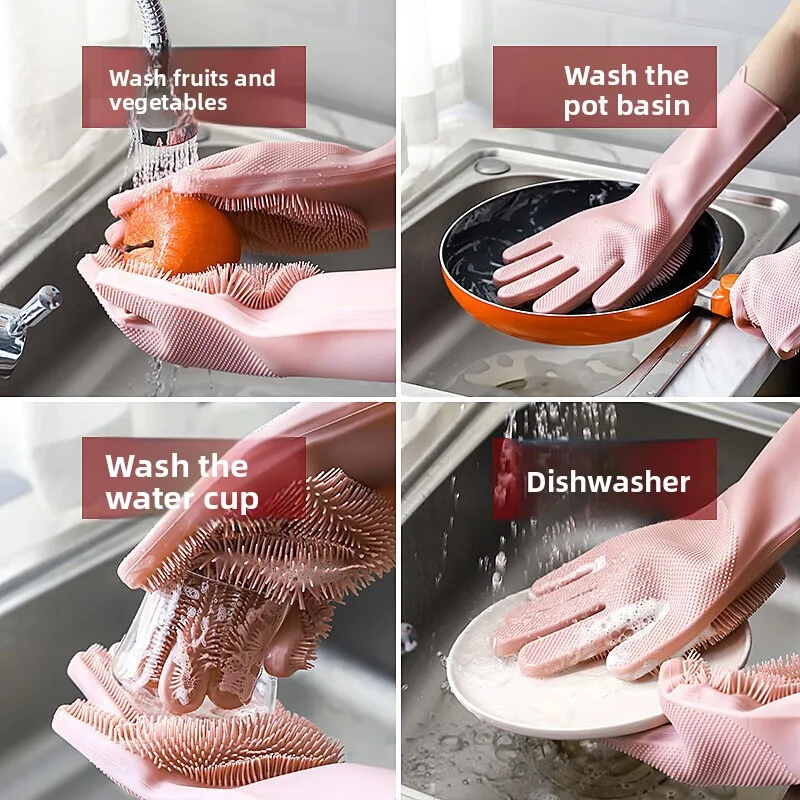 قفازات غسيل الأطباق السيليكوني - مراجعة Dish Glove Rubber وسعره