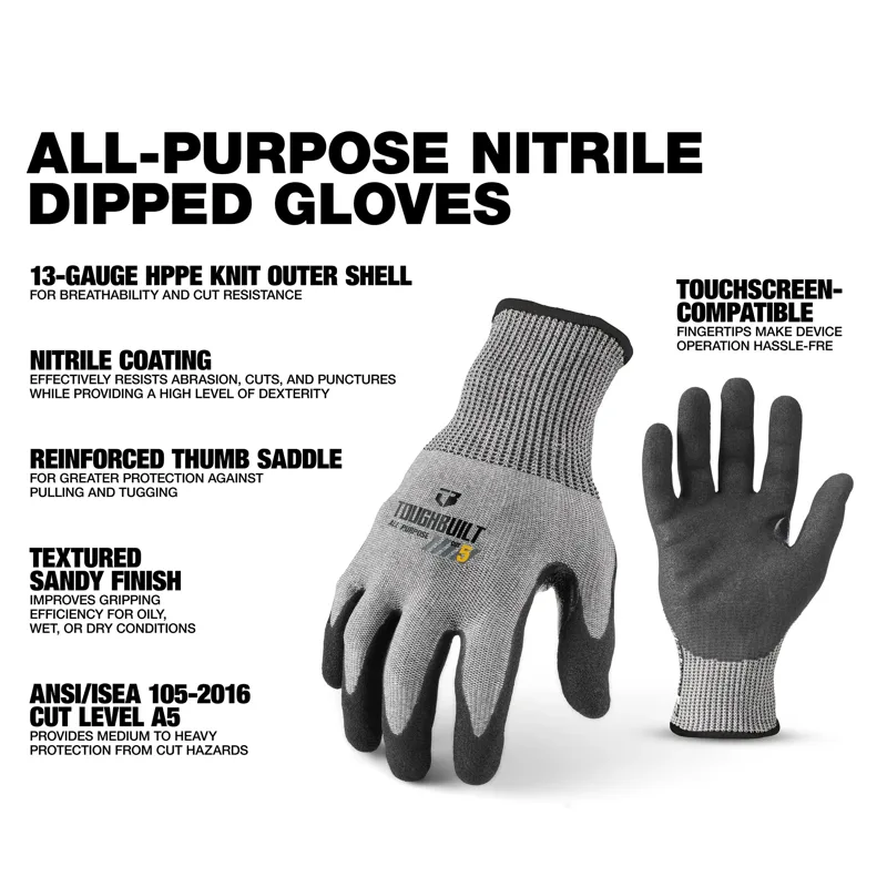 TOUGHBUILT TB-P2-112-5-L النتر - مراجعة Nitrile Mechanic Glove وسعره