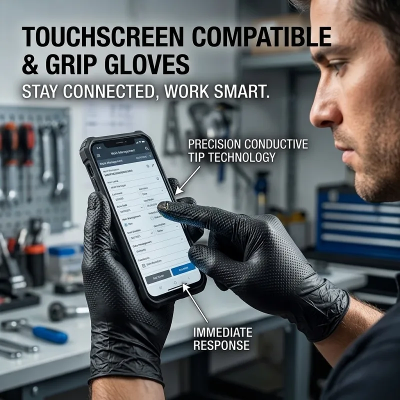 قفازات نيتريل صناعية سوداء شدي - مراجعة Nitrile Mechanic Glove وسعره