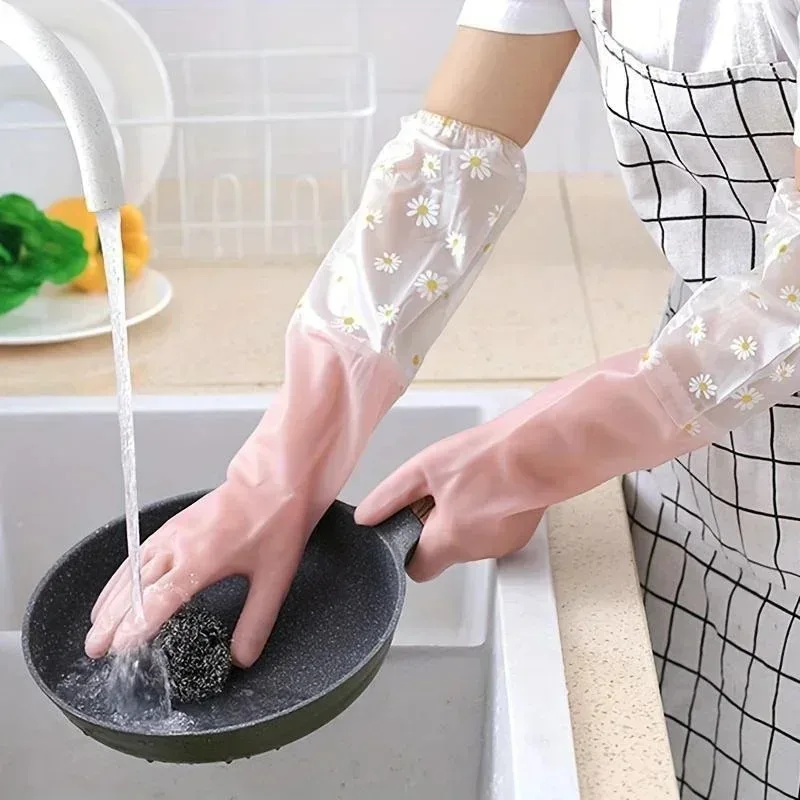 قفازات مطاطية طويلة الأكمام لل - مراجعة Dish Glove Rubber وسعره