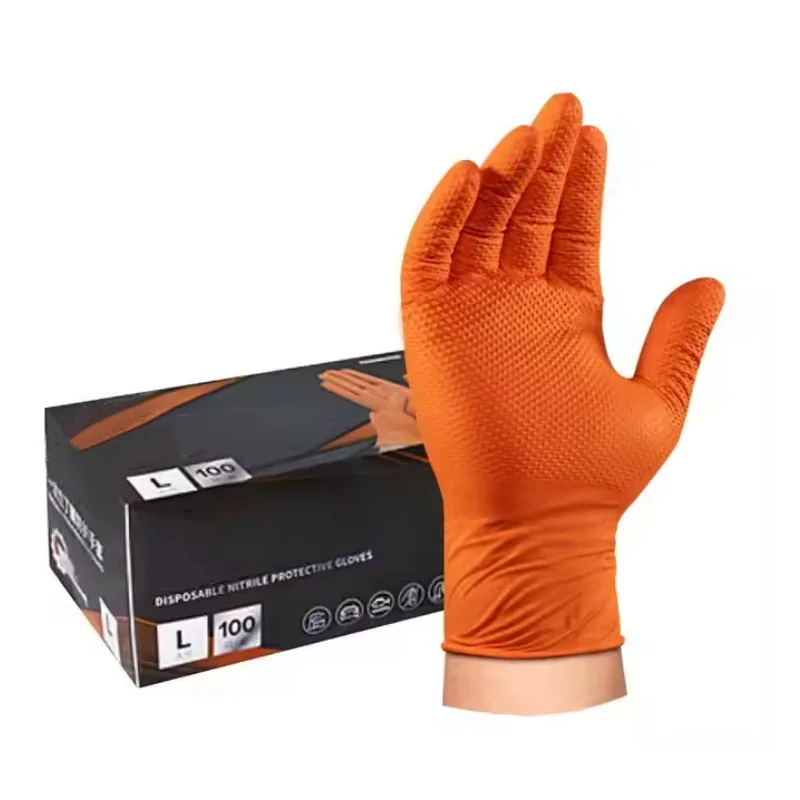 8mil الثقيلة الصناعية البرتقال - مراجعة Nitrile Mechanic Glove وسعره