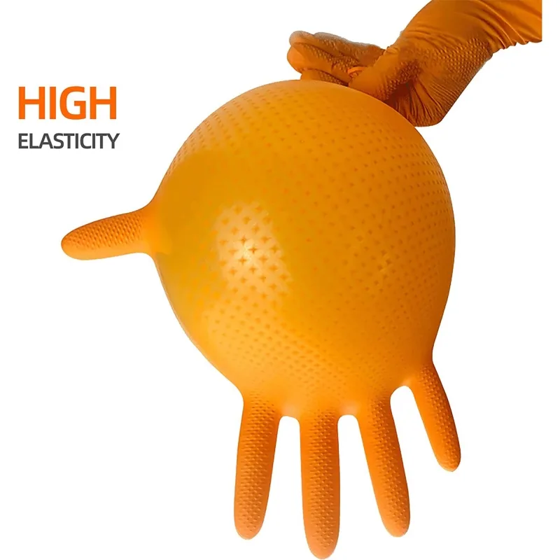قفازات نتريل برتقالية اللون لل - مراجعة Nitrile Mechanic Glove وسعره