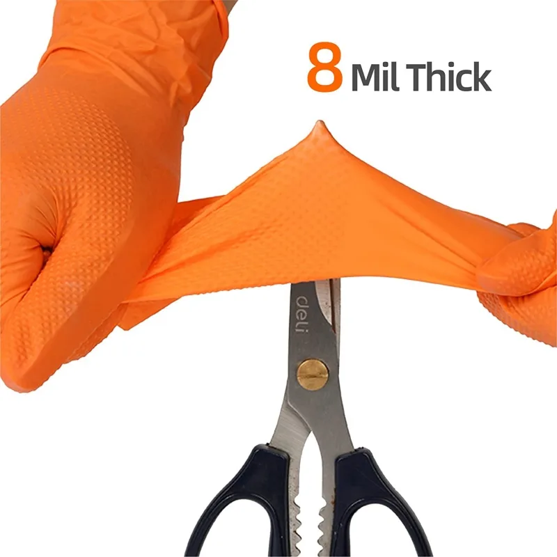 قفازات نتريل برتقالية اللون لل - مراجعة Nitrile Mechanic Glove وسعره