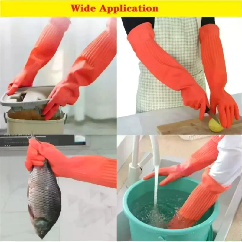 قفازات طويلة قابلة لإعادة الاس - مراجعة Dish Glove Rubber وسعره