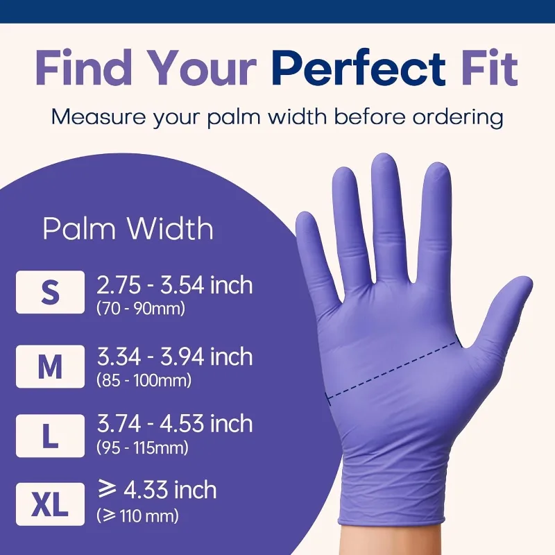 قفازات طبية أرجوانية للاستخدام - مراجعة Exam Glove Nitrile وسعره
