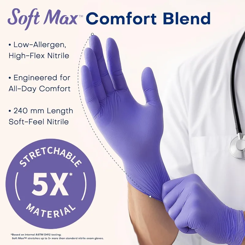 قفازات طبية أرجوانية للاستخدام - مراجعة Exam Glove Nitrile وسعره