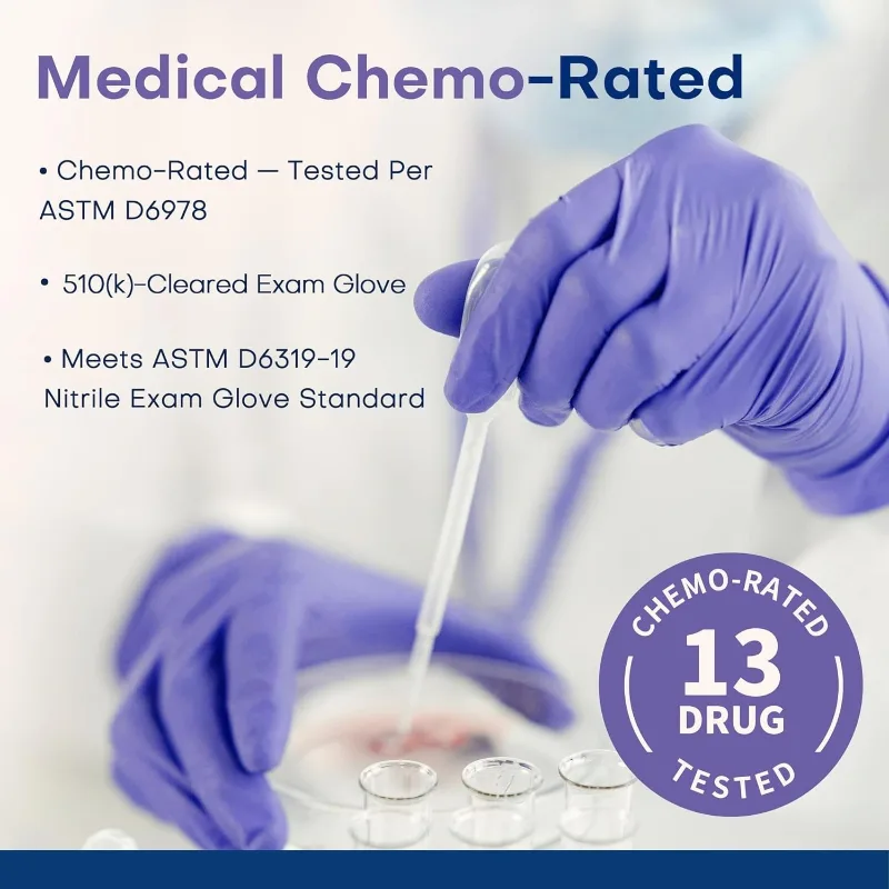 قفازات طبية أرجوانية للاستخدام - مراجعة Exam Glove Nitrile وسعره