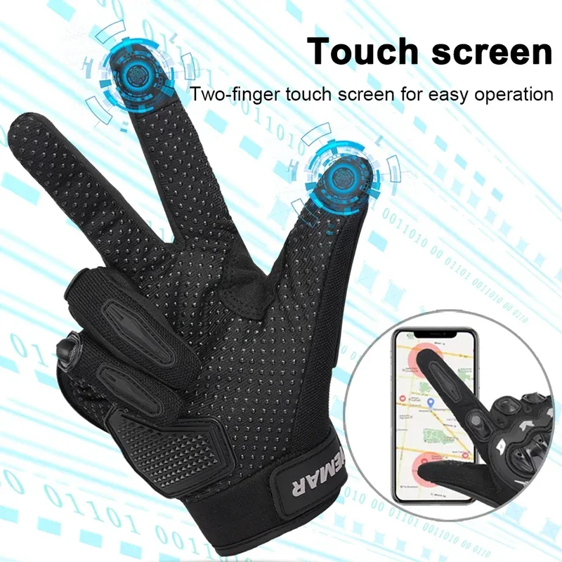 اللمس كامل فنجر دراجة نارية مع - مراجعة Motorcycle Glove Knuckle وسعره