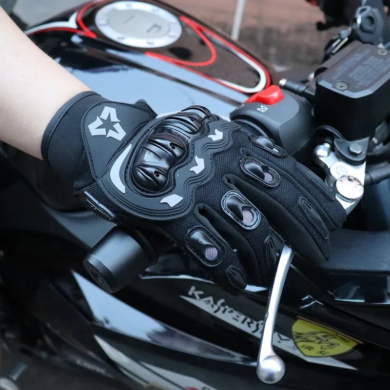اللمس كامل فنجر دراجة نارية مع - مراجعة Motorcycle Glove Knuckle وسعره