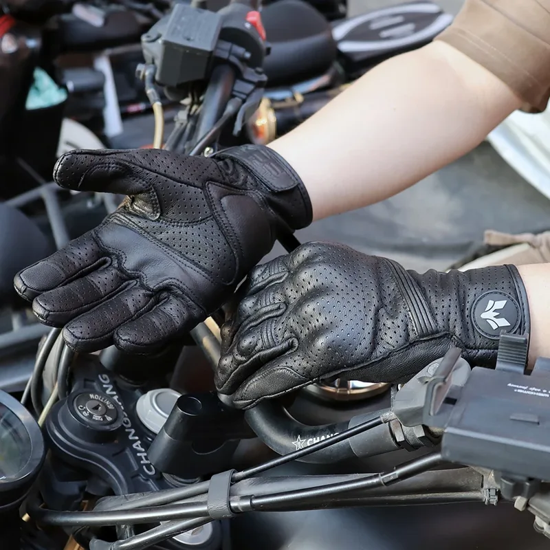 قفازات جلدية عتيقة للدراجات ال - مراجعة Motorcycle Glove Knuckle وسعره