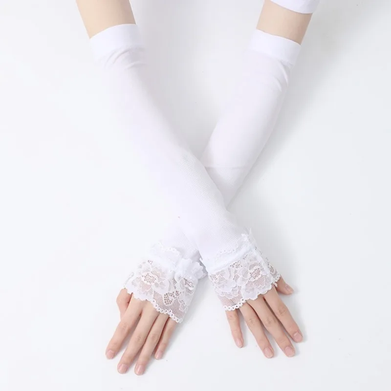 قفازات نسائية طويلة مرنة بدون  - مراجعة Fingerless Glove Knit وسعره