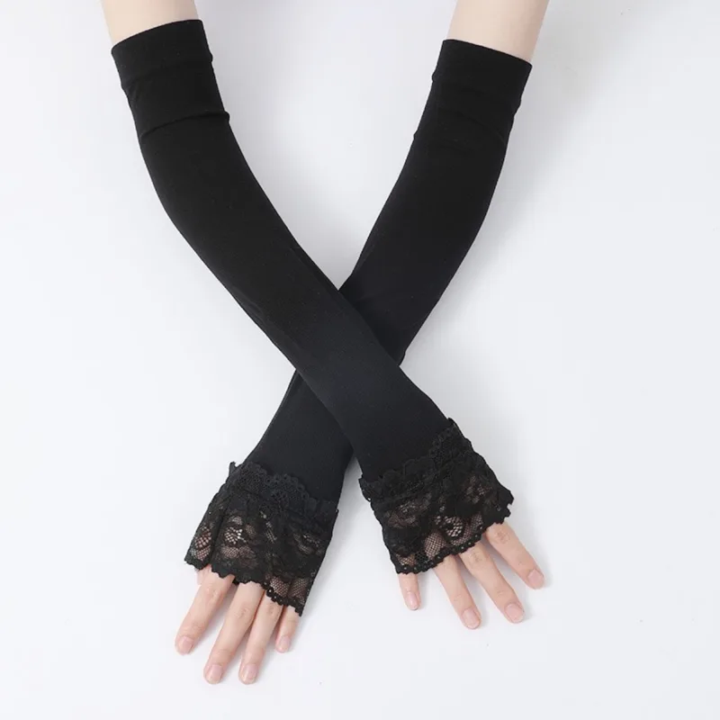 قفازات نسائية طويلة مرنة بدون  - مراجعة Fingerless Glove Knit وسعره