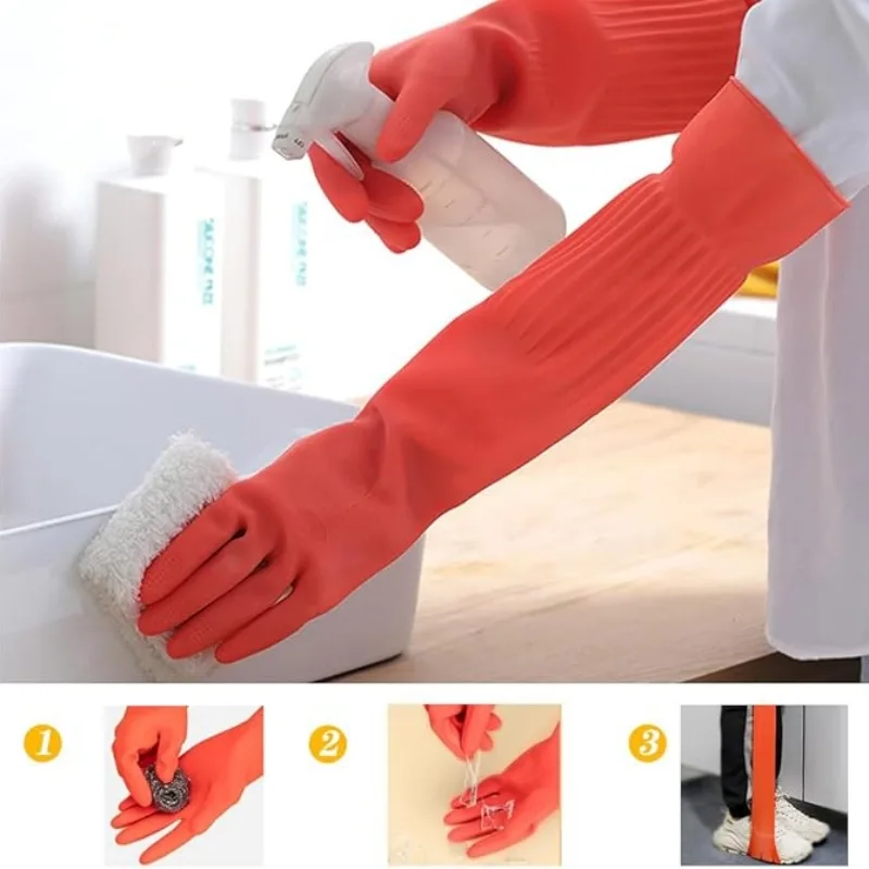 45 سنتيمتر اضافية طويلة قفازات - مراجعة Dish Glove Rubber وسعره