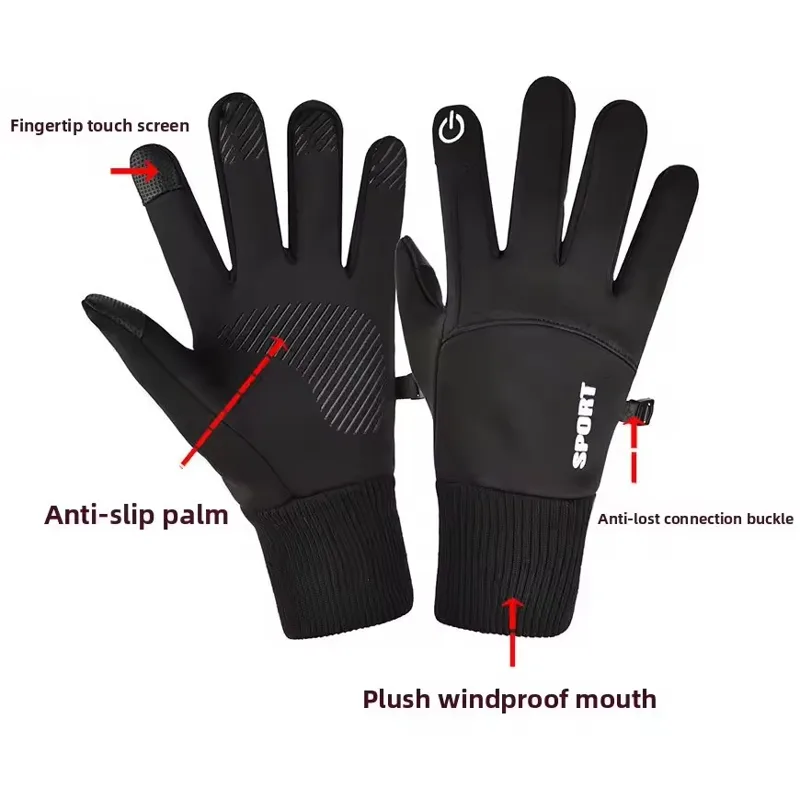 أسود شتاء دافئ أصابع كاملة مقا - مراجعة Ski Glove Waterproof وسعره