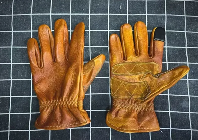 اليدوية جلد طبيعي الرجعية دراج - مراجعة Motorcycle Glove Knuckle وسعره